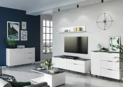 Salontafels^Huisenthuis Salontafel Amalfi Wit-Grijs Grijs, Wit