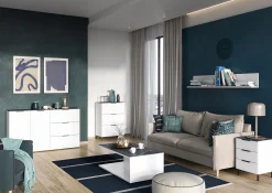 Salontafels^Huisenthuis Salontafel Amalfi Wit-Grijs Grijs, Wit