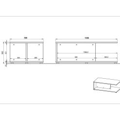 Salontafels^Huisenthuis Salontafel Amalfi Zand-Walnoot Walnoot, Zand