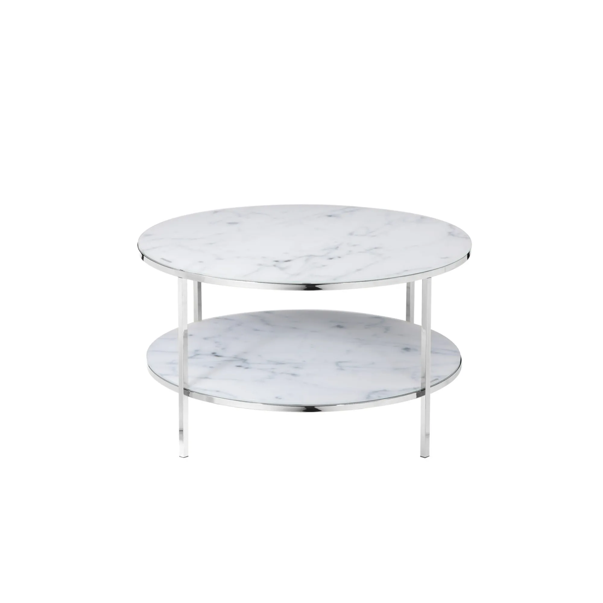 Salontafels^Huisenthuis Salontafel Emine Wit-Chroom Wit/Chroom