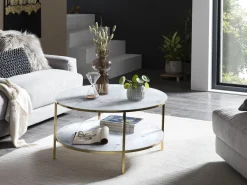 Salontafels^Huisenthuis Salontafel Emine Wit-Goud