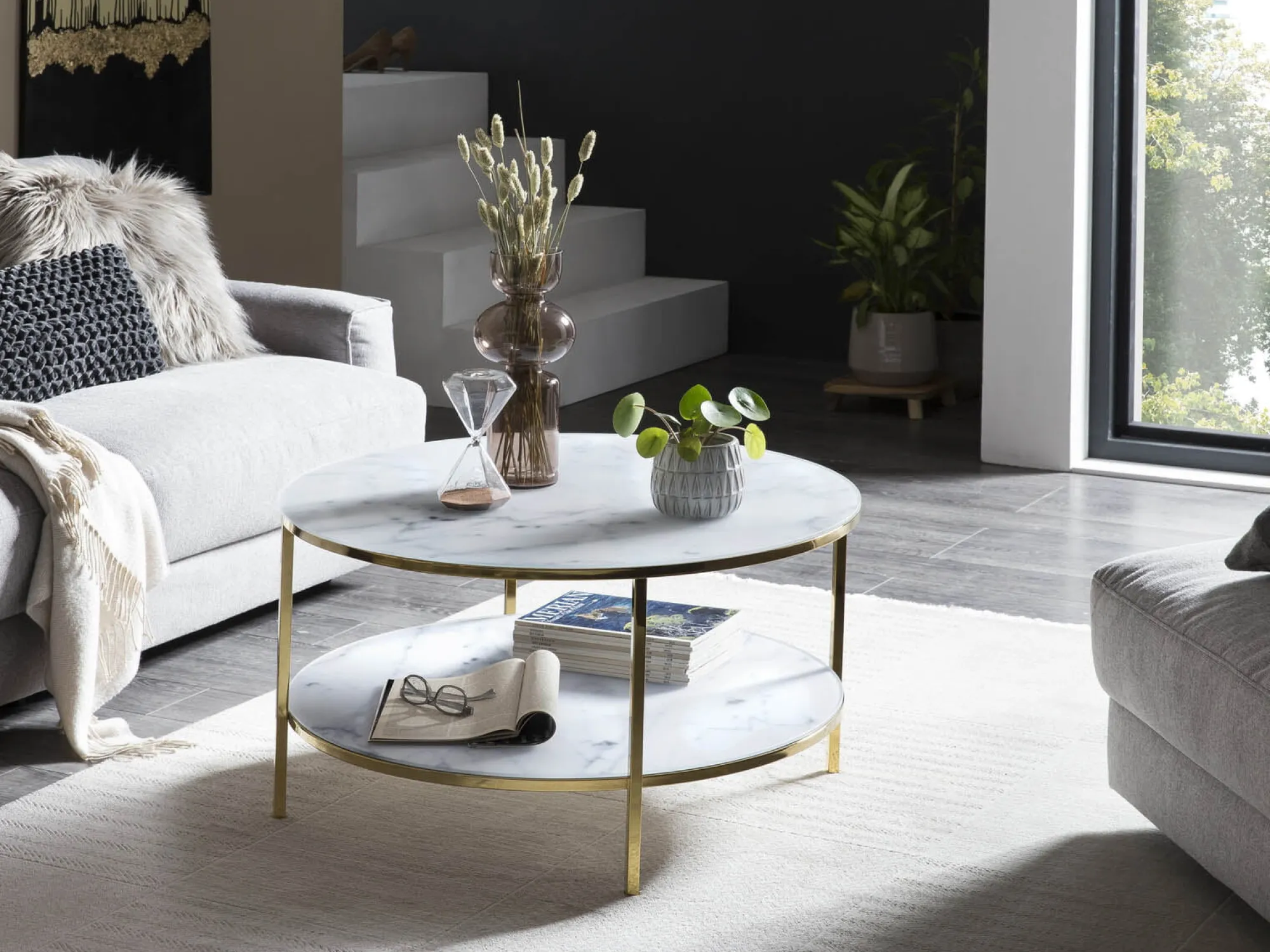 Salontafels^Huisenthuis Salontafel Emine Wit-Goud