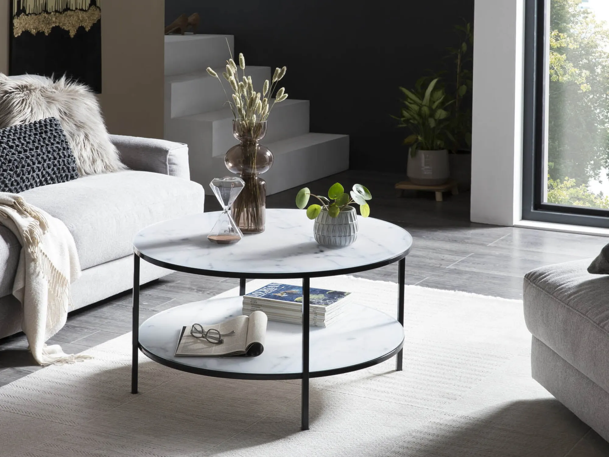 Salontafels^Huisenthuis Salontafel Emine Wit-Zwart
