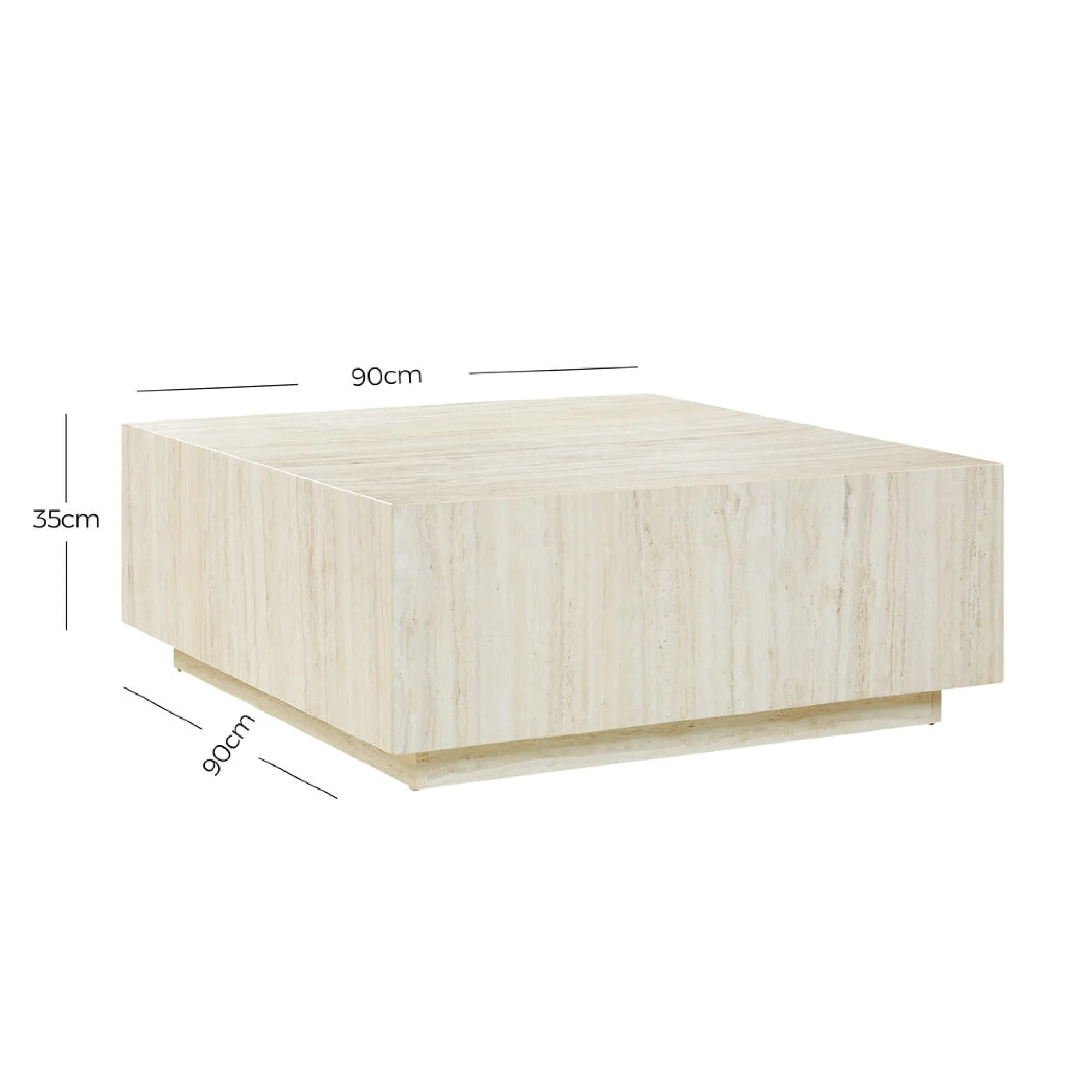 Salontafels^Huisenthuis Salontafel Jip Travertine 90x90cm Beige