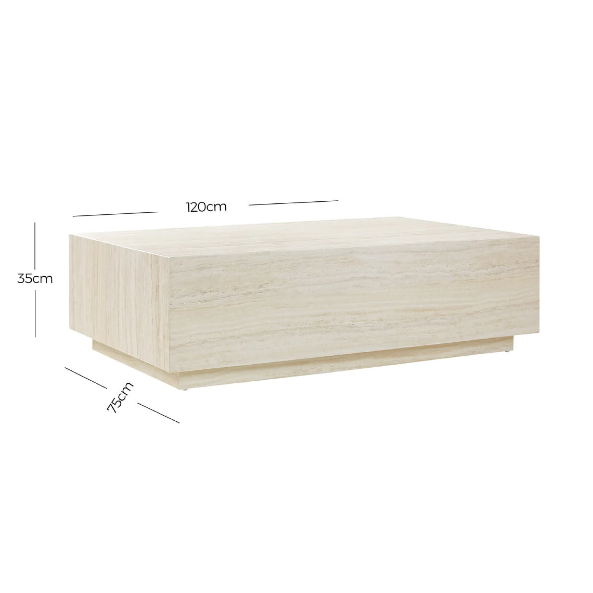 Salontafels^Huisenthuis Salontafel Jip Travertine 120x75cm Beige