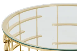 Salontafels^Huisenthuis Salontafel Kenzi – Helder Glas Goud