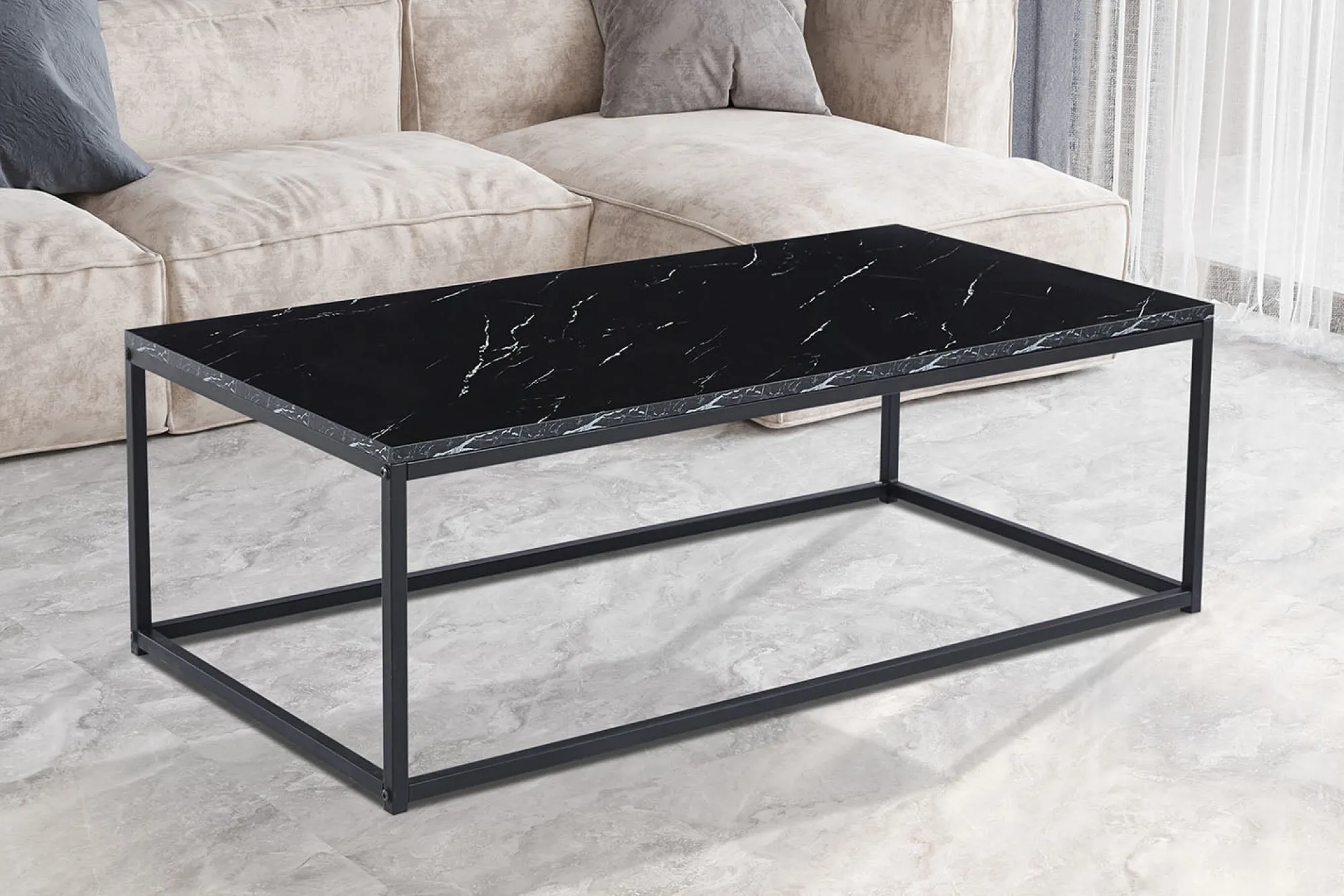 Salontafels^Huisenthuis Salontafel Lina Marmer Zwart