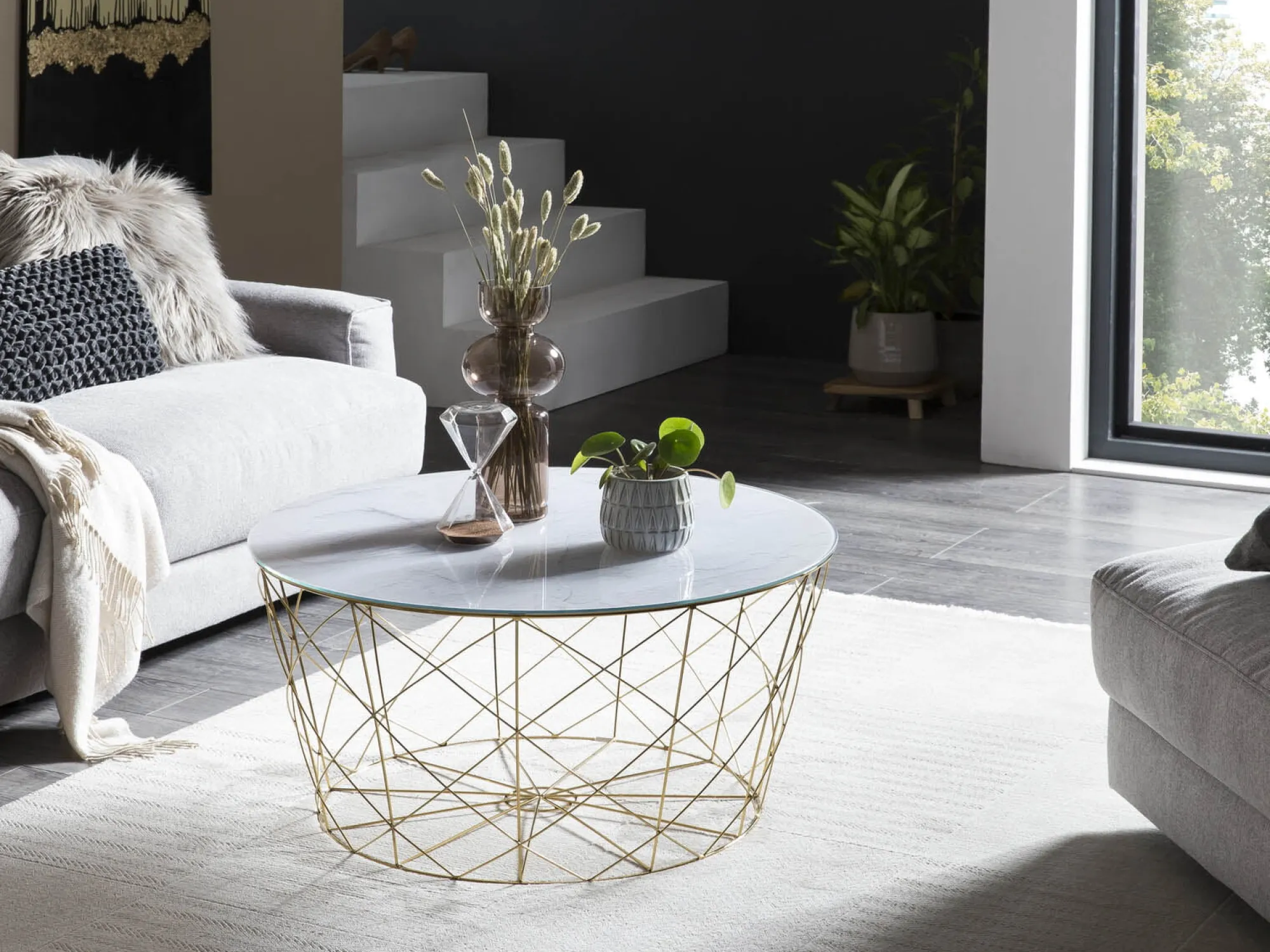 Salontafels^Huisenthuis Salontafel Neva Goud-Wit
