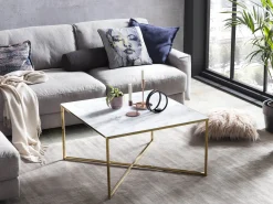 Salontafels^Huisenthuis Salontafel Nuray Wit-Goud
