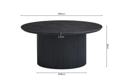 Salontafels^Huisenthuis Salontafel Odile 80cm Donkerbruin