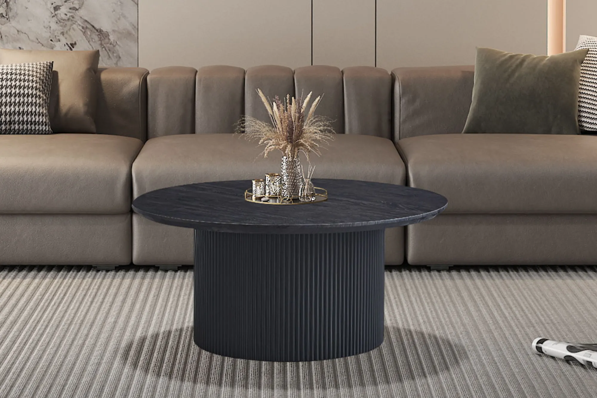 Salontafels^Huisenthuis Salontafel Odile 80cm Donkerbruin
