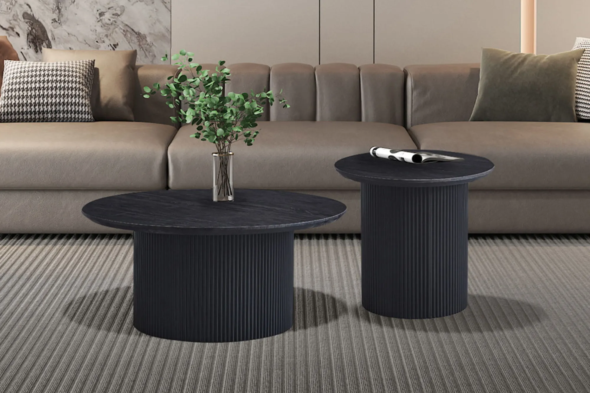 Salontafels^Huisenthuis Salontafel Odile 80cm Donkerbruin