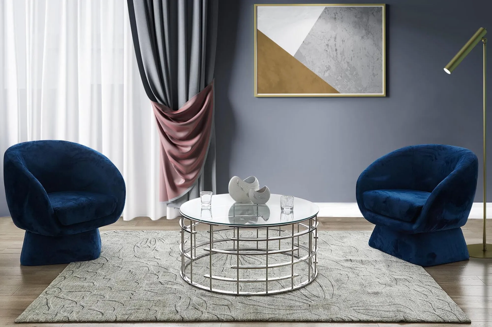 Salontafels^Huisenthuis Salontafel Onon Zilver 90 cm