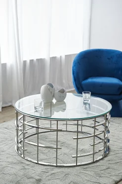 Salontafels^Huisenthuis Salontafel Onon Zilver 90 cm