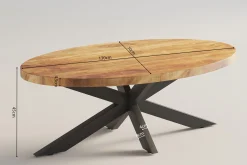 Salontafels^Huisenthuis Salontafel Otis Ovaal 130 cm Bruin