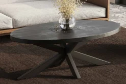 Salontafels^Huisenthuis Salontafel Otis Ovaal 130 cm Zwart