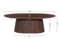 Salontafels^Huisenthuis Salontafel River Ovaal 120 cm Donkerbruin