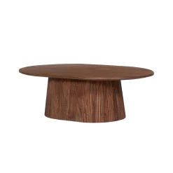 Salontafels^Huisenthuis Salontafel River Ovaal 120 cm Lichtbruin