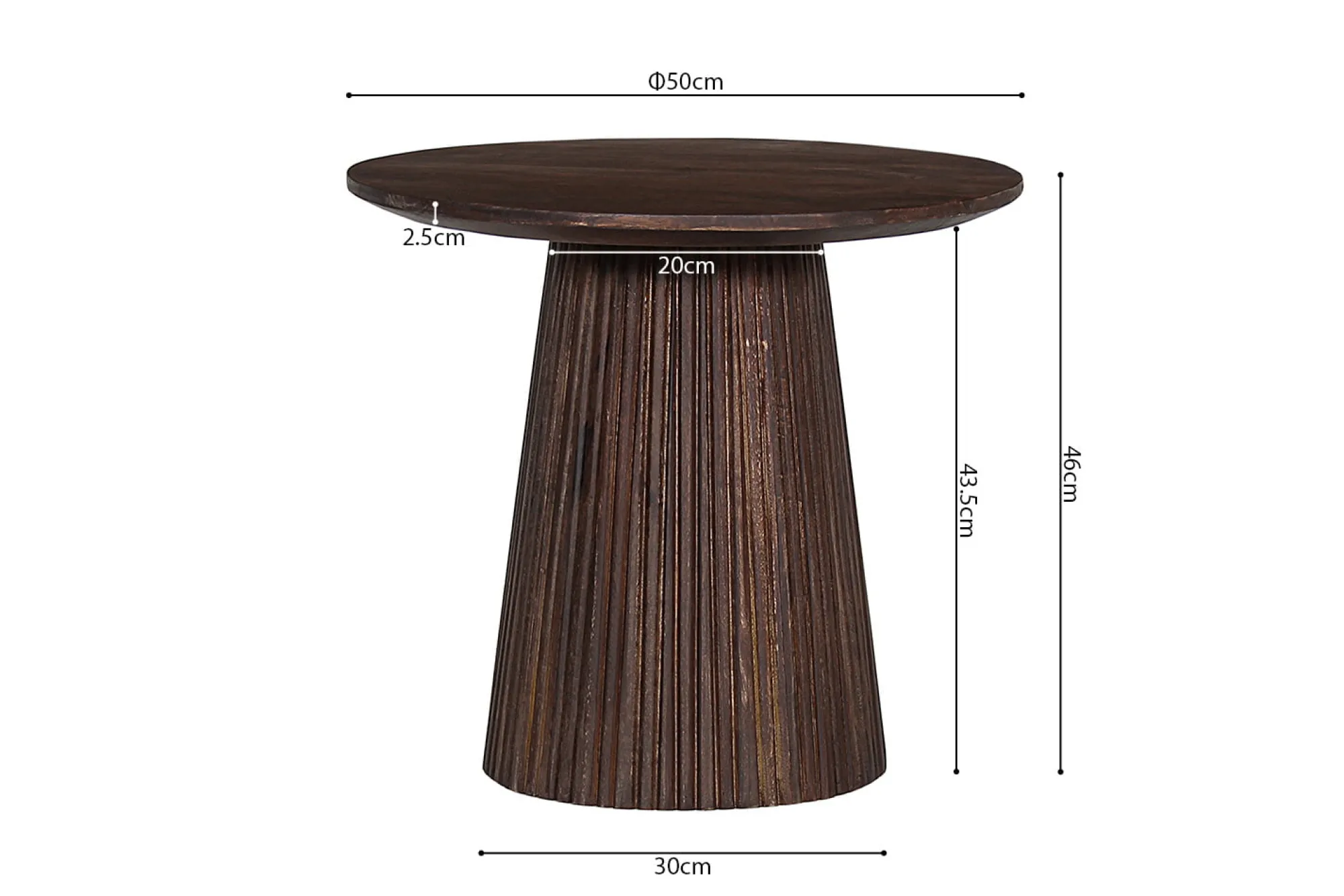 Salontafels^Huisenthuis Salontafel River Rond 50 cm Donkerbruin