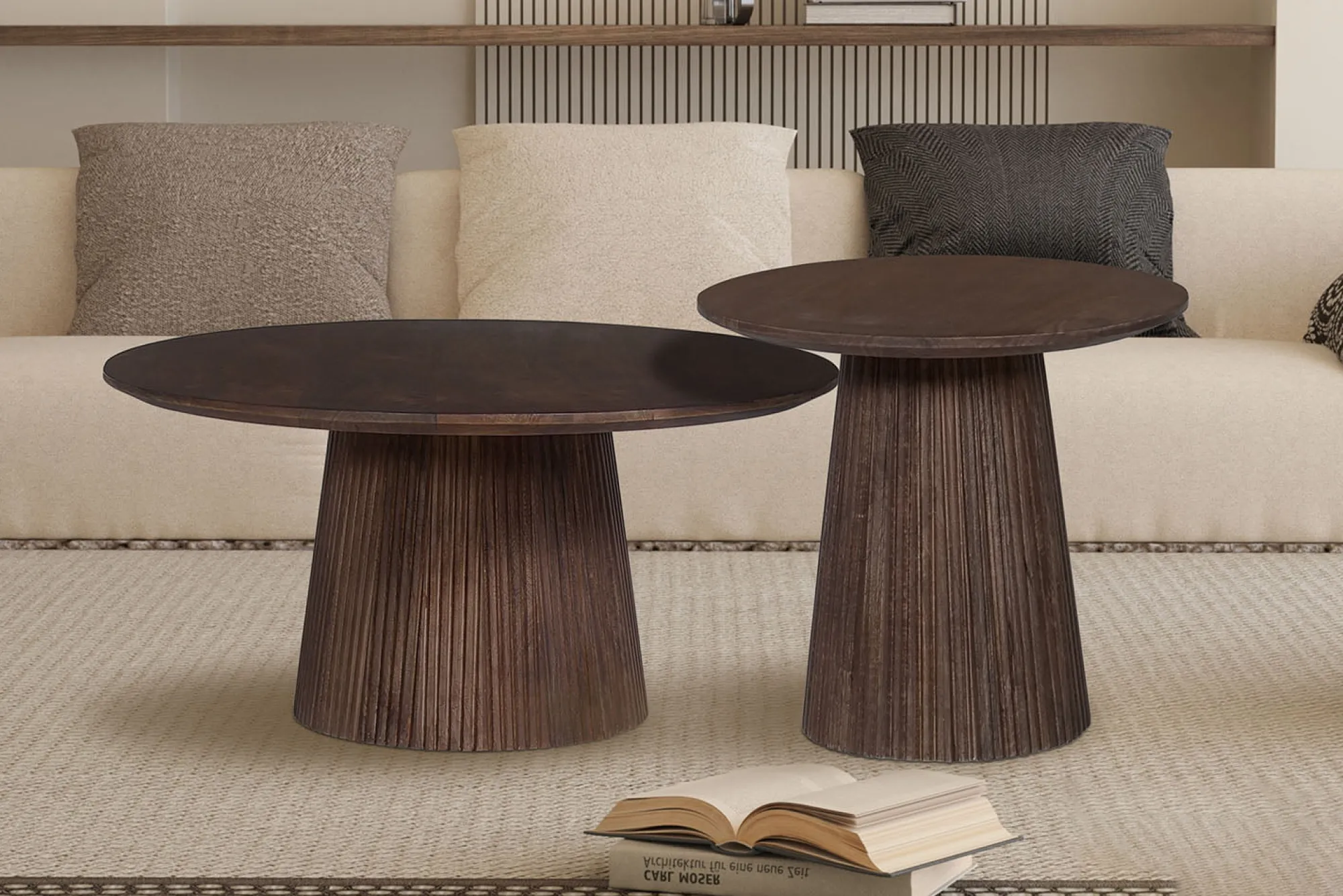 Salontafels^Huisenthuis Salontafel River Rond 50 cm Donkerbruin