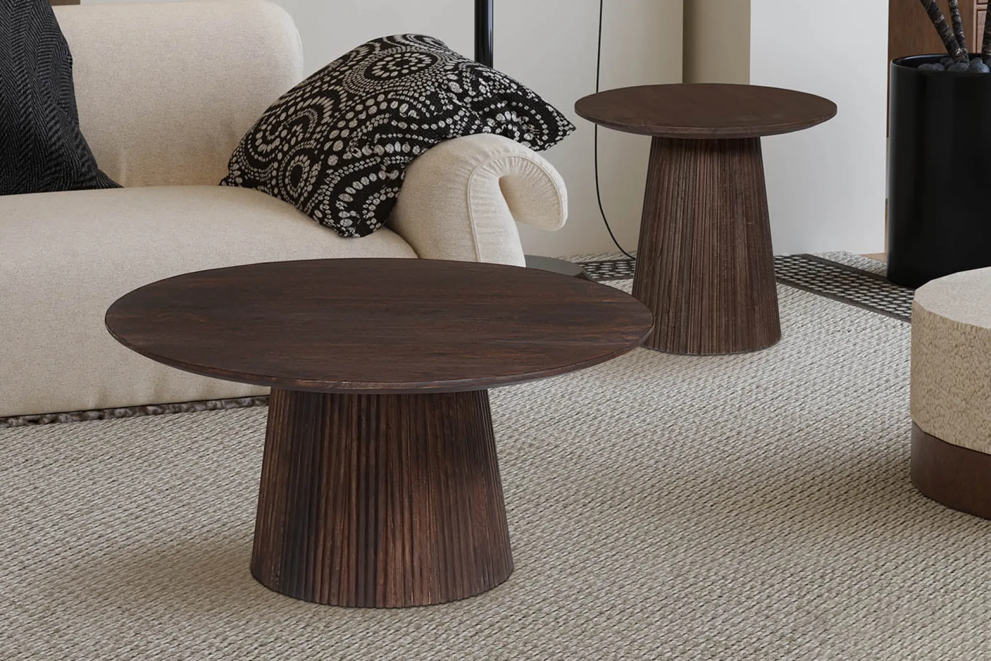 Salontafels^Huisenthuis Salontafel River Rond 50 cm Donkerbruin