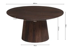 Salontafels^Huisenthuis Salontafel River Rond 80 cm Donkerbruin