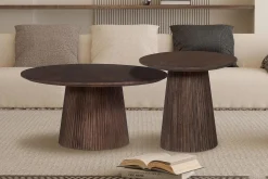 Salontafels^Huisenthuis Salontafel River Rond 80 cm Donkerbruin