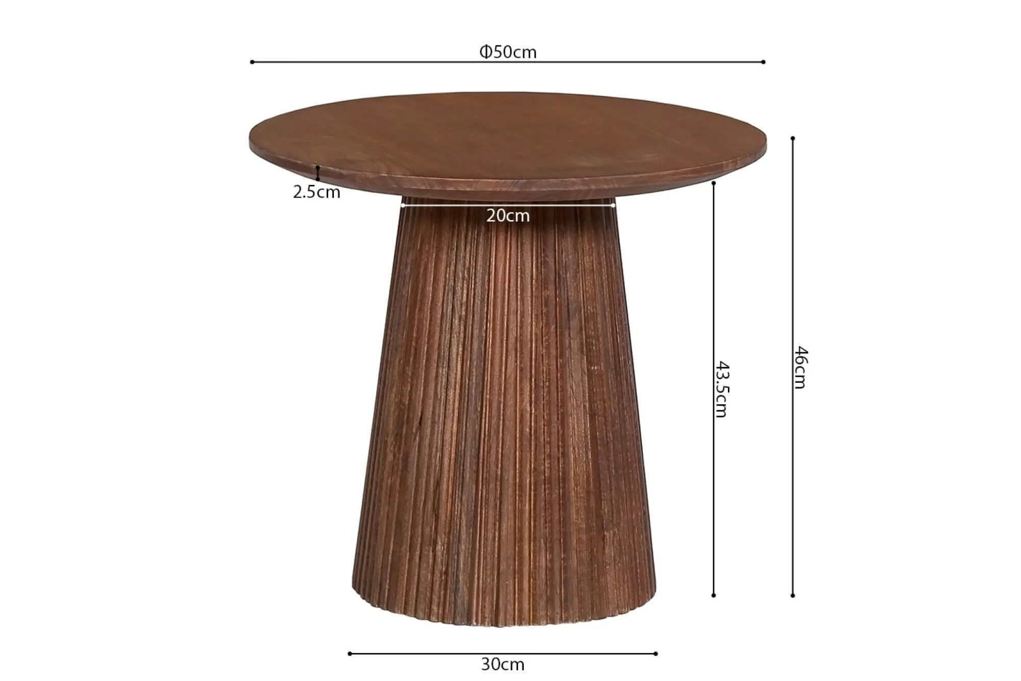 Salontafels^Huisenthuis Salontafel River Rond 50 cm Lichtbruin