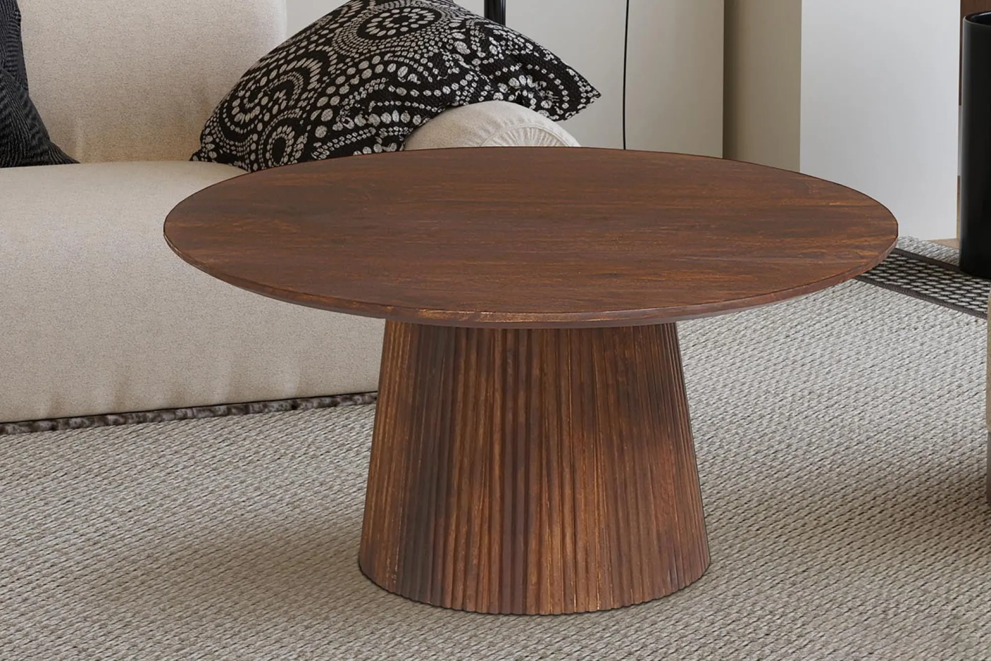 Salontafels^Huisenthuis Salontafel River Rond 80 cm Lichtbruin