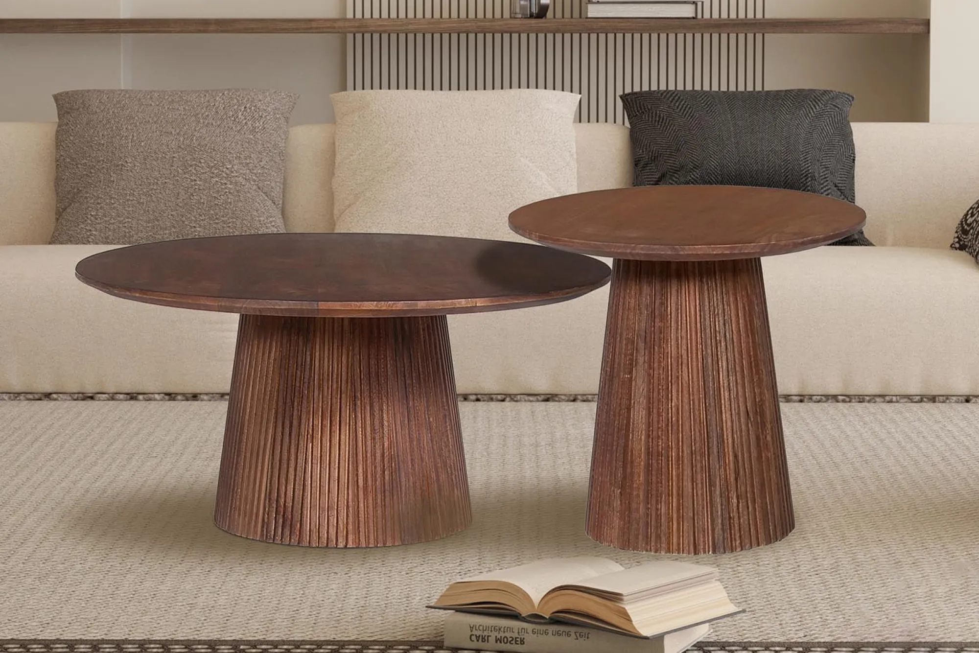 Salontafels^Huisenthuis Salontafel River Rond 80 cm Lichtbruin