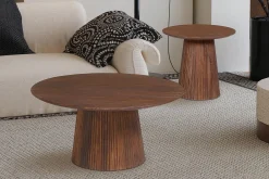 Salontafels^Huisenthuis Salontafel River Rond 80 cm Lichtbruin