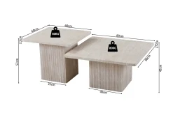 Salontafels^Huisenthuis Salontafel set Annelot Travertin