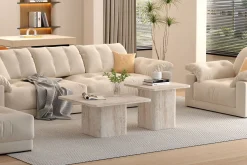 Salontafels^Huisenthuis Salontafel set Annelot Travertin