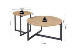 Salontafels^Huisenthuis Salontafel set Axelle Eiken