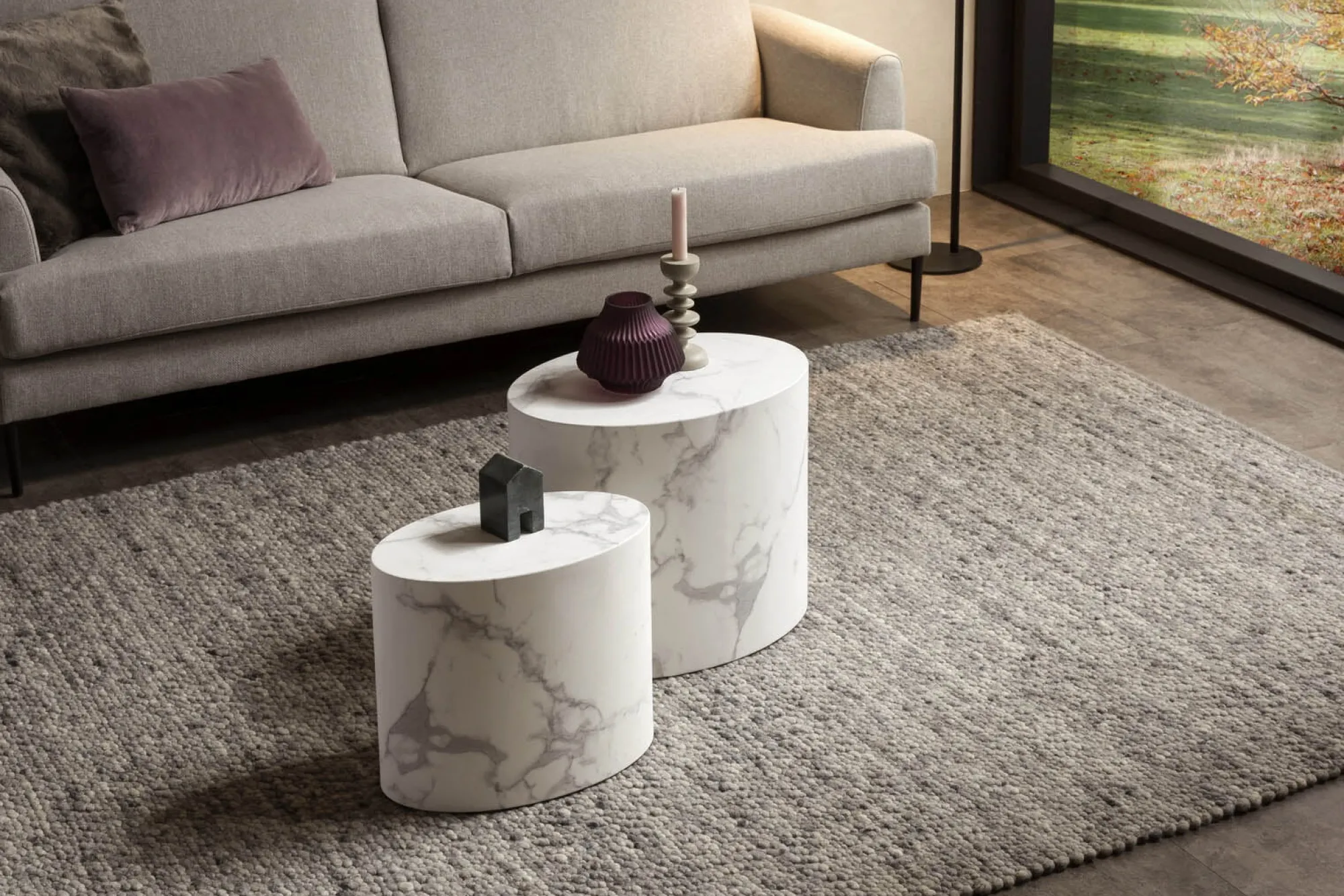 Salontafels^Huisenthuis Salontafel set Esma rond Wit