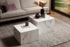 Salontafels^Huisenthuis Salontafel set Esma Vierkant Wit