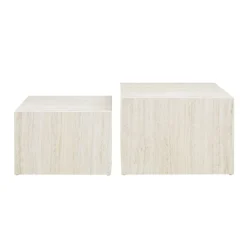 Bijzettafels^Huisenthuis Salontafel set Jip Travertine Beige