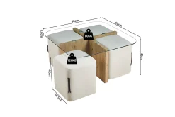 Salontafels^Huisenthuis Salontafel set Kaat Eiken