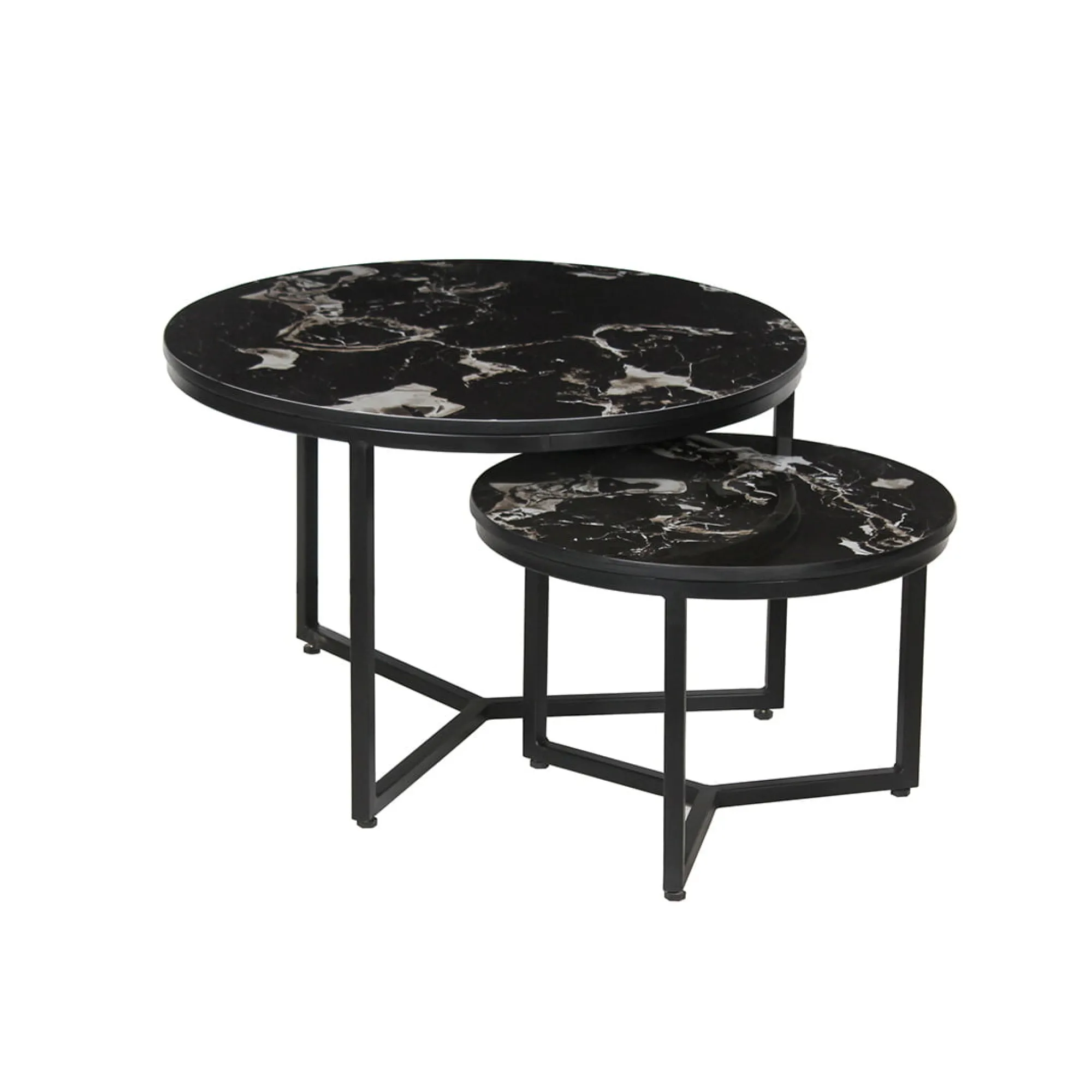 Salontafels^Huisenthuis Salontafel set Meyra Zwart Marmer