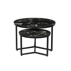 Salontafels^Huisenthuis Salontafel set Meyra Zwart Marmer