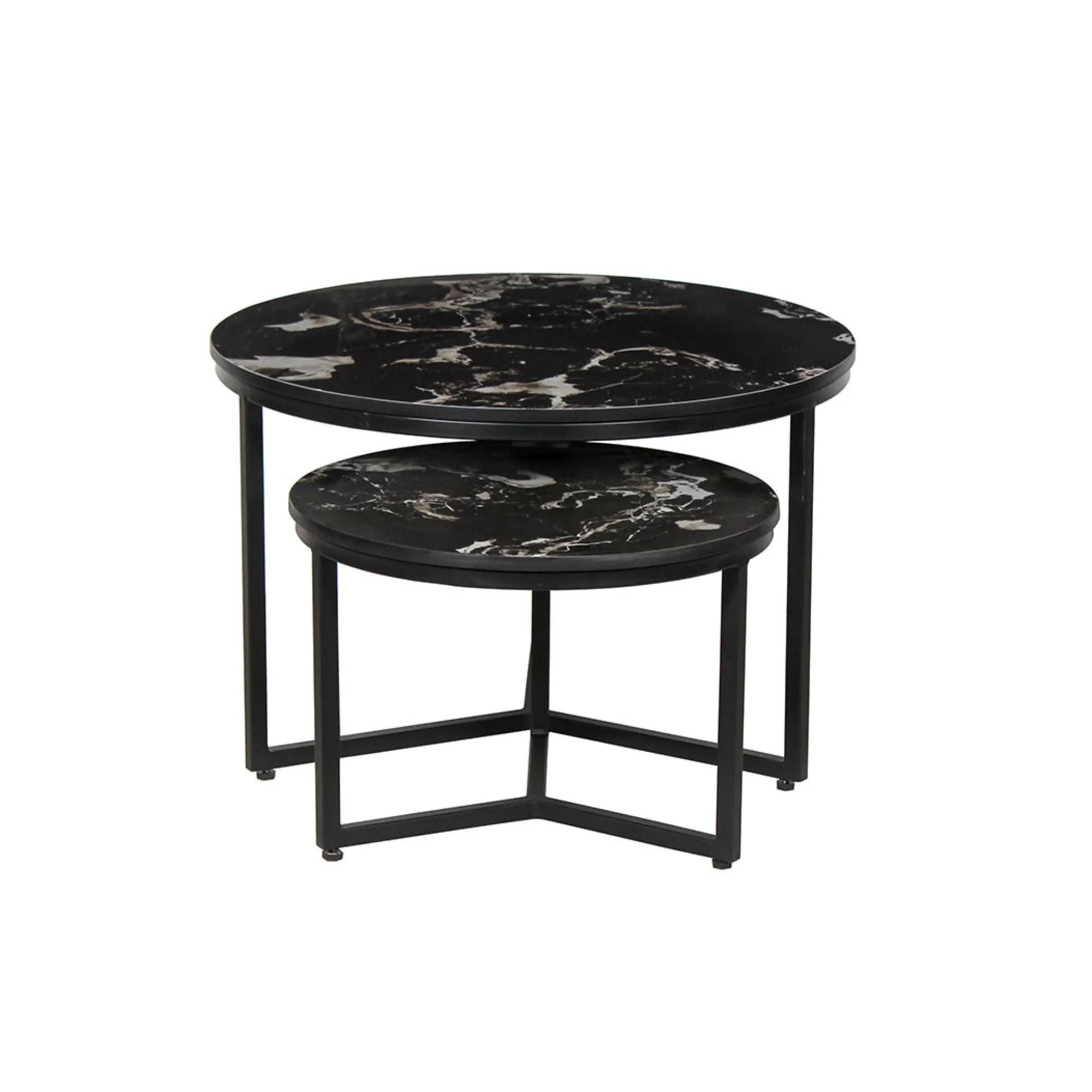 Salontafels^Huisenthuis Salontafel set Meyra Zwart Marmer