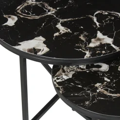 Salontafels^Huisenthuis Salontafel set Meyra Zwart Marmer