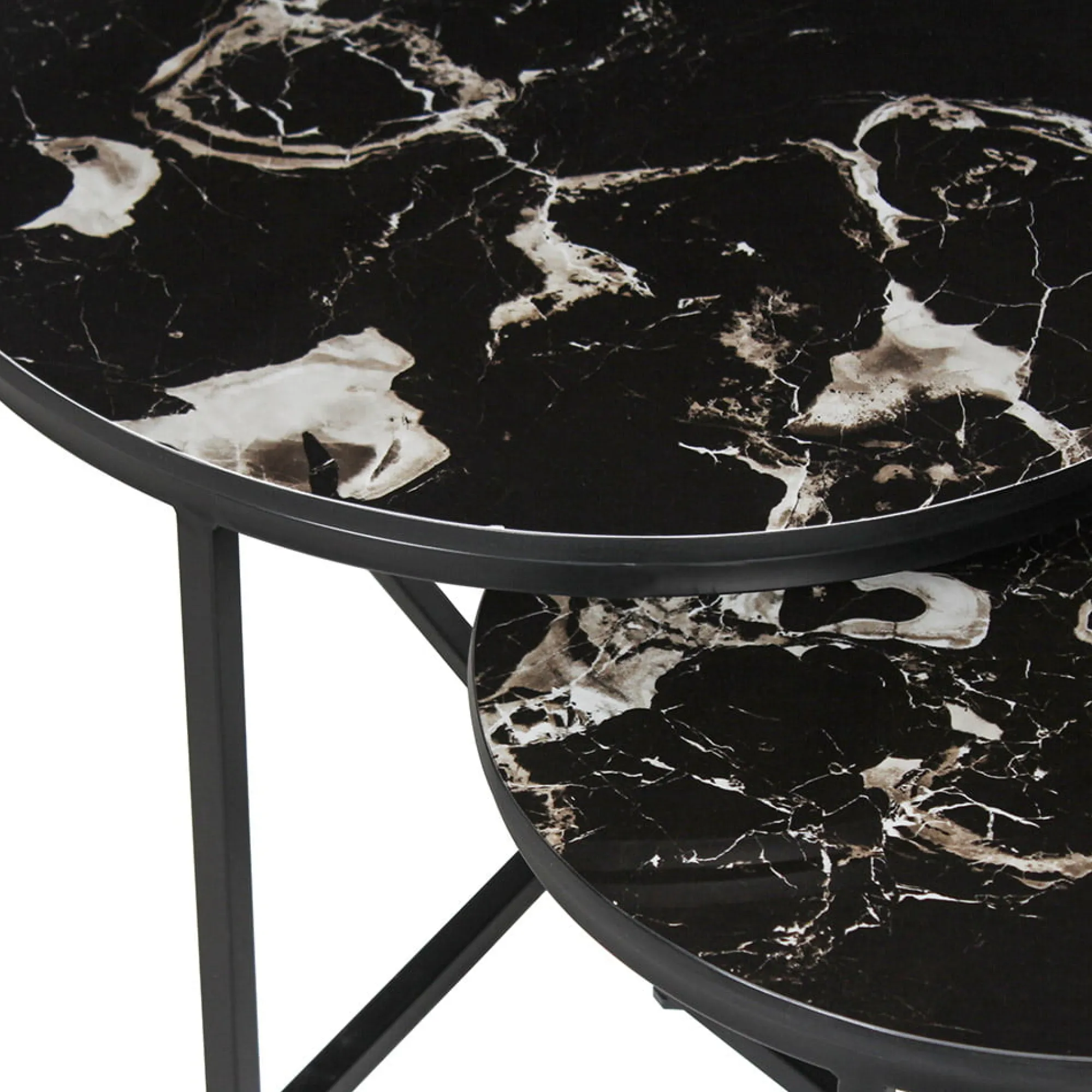 Salontafels^Huisenthuis Salontafel set Meyra Zwart Marmer