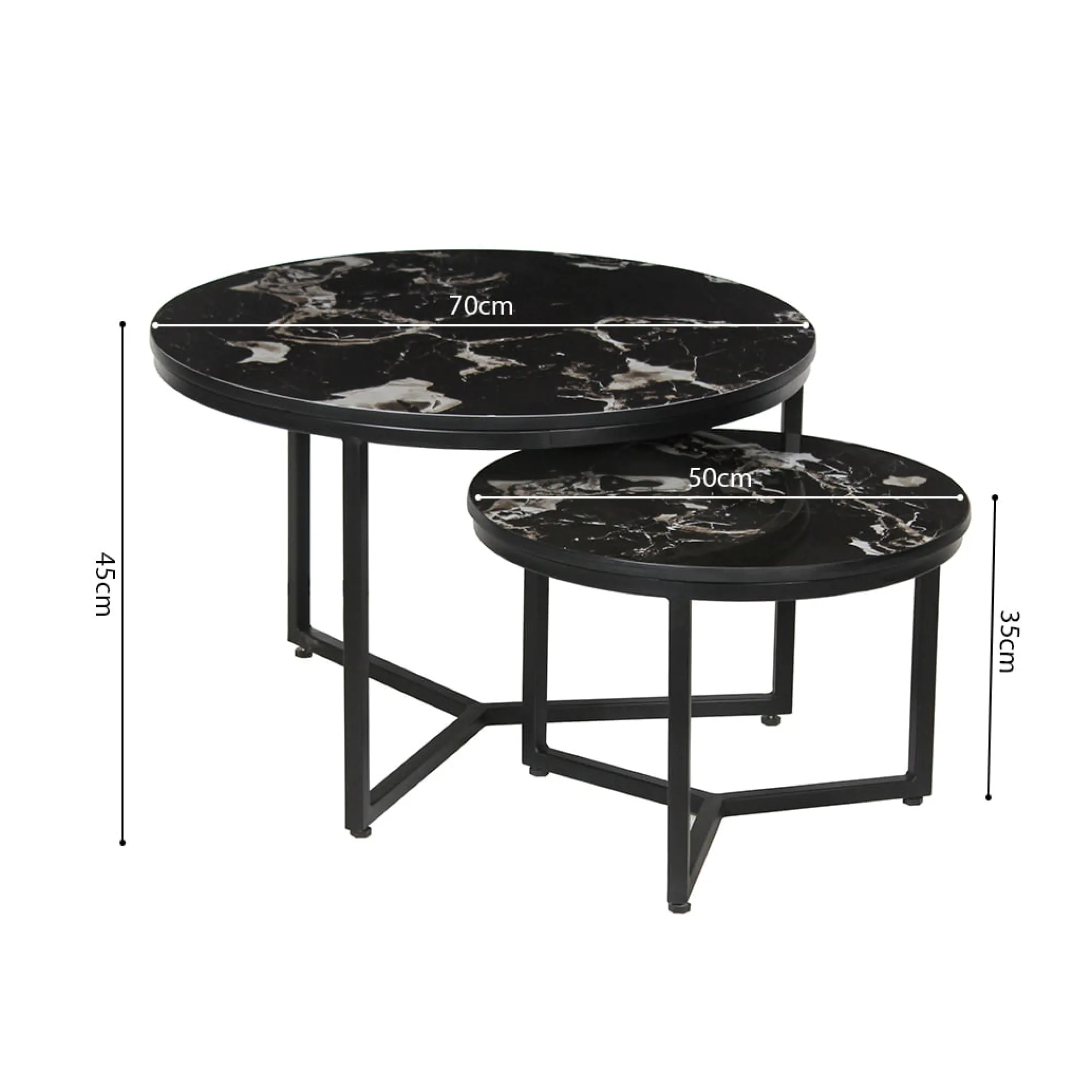 Salontafels^Huisenthuis Salontafel set Meyra Zwart Marmer