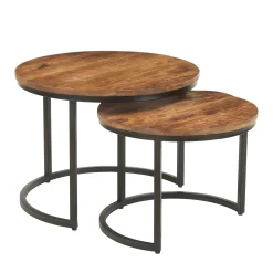 Salontafels^Huisenthuis Salontafel set Nolan Mangolia 2 Bruin