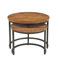 Salontafels^Huisenthuis Salontafel set Nolan Mangolia 2 Bruin