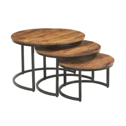 Salontafels^Huisenthuis Salontafel set Nolan Mangolia 3 Bruin