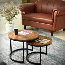 Salontafels^Huisenthuis Salontafel set Nolan Mangolia 3 Bruin
