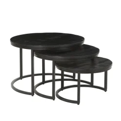 Salontafels^Huisenthuis Salontafel set Nolan 3 Zwart