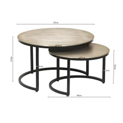 Salontafels^Huisenthuis Salontafel set Tuana Zilver